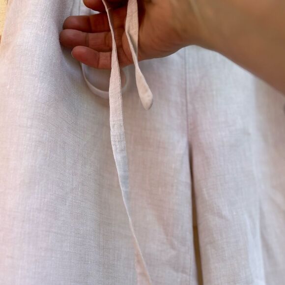 Sigrid Olsen off-white linen wide leg pants,waist drawstring, side pockets, XS - Picture 7 of 7